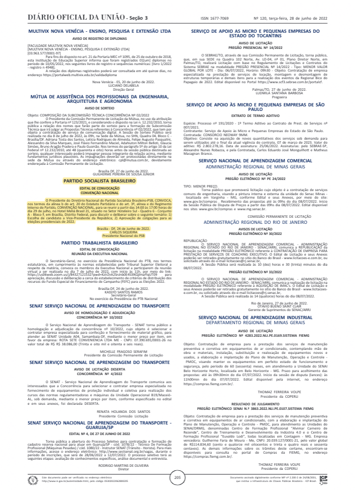 Edital de Convocação da Convenção Nacional do PSB 