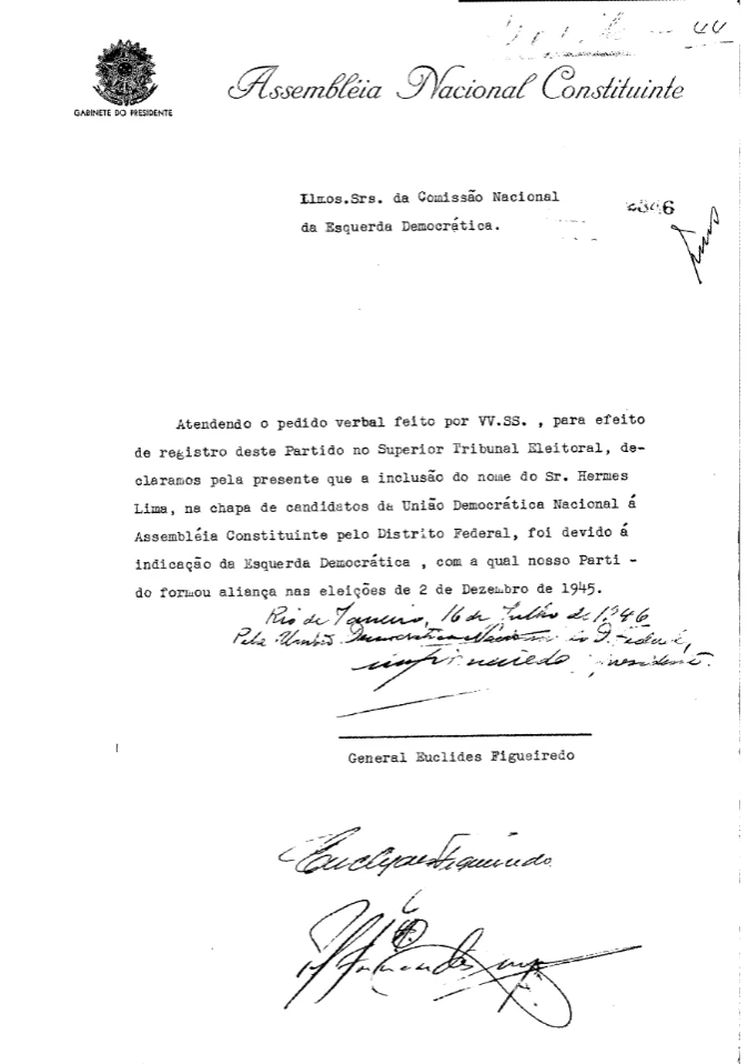 Indicação de candidato da Esquerda Democrática